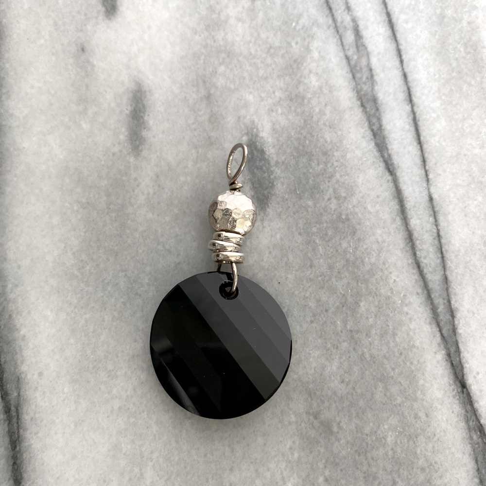 Black Onyx and Silver Pendant